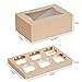 X-Chef Cupcake Boxes 15 Packs, Food Grade Kraft Bakery Pastry Boxes with Display Windows and Inserts to Fit 6 Cupcakes Muffins or Pastries, 10. 3