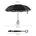 Ylovetoys Inverted Umbrella with C-Shaped Handle Inside Out Windproof Umbrella Upside Down Reverse Umbrella Double Layer Travel Umbrella