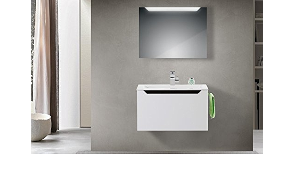 Mueble con lavabo 80 cm, negro con asa : Amazon.es: Hogar y ...
