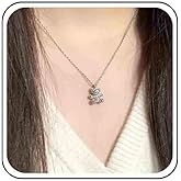 Allereyae Vintage Crystal Bear Necklace CZ Bear Pendant Choker Necklace Cubic Teddy Bear Necklace Textured Bear Teddy Necklace Jewelry for Women