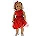 Red Sparkle Dress Doll Outfit for American Girl Dolls: (Includes Dress, Shoes, Headband)