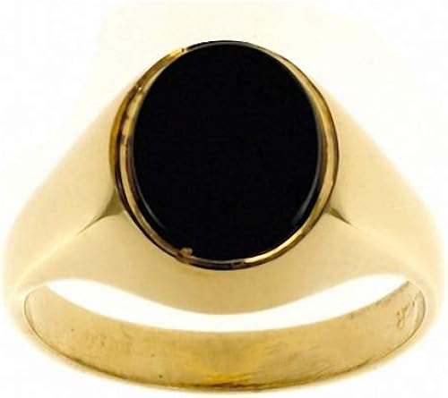 Heavy Solid 9ct Yellow Gold Men S Real Onyx Oval Signet Ring Size P Z 4 Made To Order In The Birmingham Jewellery Quarter Amazon Co Uk Jewellery