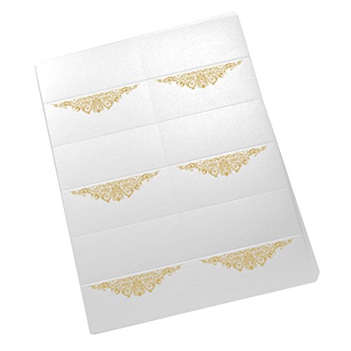 Documents and Designs Paisley Easy Print Place Cards, Gold, Set of 60 (10 Sheets)