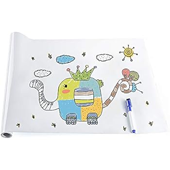 Whiteboard Sticker Large Wall Whiteboard with 1 Whiteboard Pen, Self-Adhesive Dry Erase Wall Decal, Peel and Stick Vinyl Whiteboard Contact Paper for Home Office Classroom, 17.7 x 78.7 inches