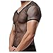 Freebily Men's Sheer Mesh See Through Fishnet Clubwear Vest Shirt Sport Tank Top Undershirt Black Medium