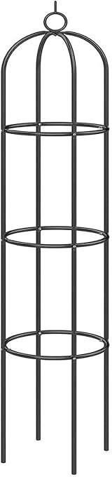 DIVCHI 1.9m Steel Garden Obelisk Climbing Plant Support Black view 9