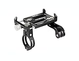Maxmiles Motorcycle and Bicycle Cell Phone Holder Aluminum Universal Adjustable Bicycle Phone Mount Smartphone Holder Bike Handlebar Cell Phone Holder for iPhone X 5 6 7 8 Plus (Black +Cam Holder)