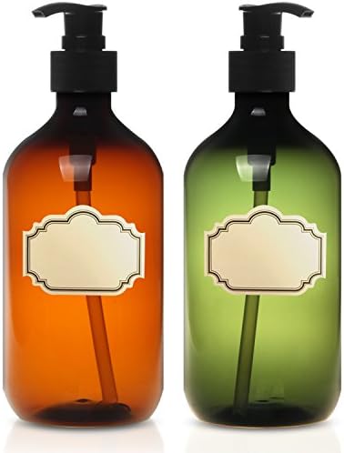 Soap Dispenser Pump Bottle by Yilove, for Liquid Soap, Hand-Sanitizer, 16 Ounces, 2 Pack