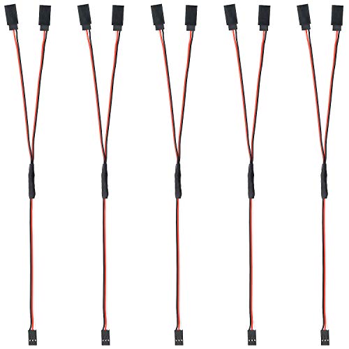 Sutemribor 30cm Remote Control Y Servo Extension Cable, Male to Female (Pack of 5)