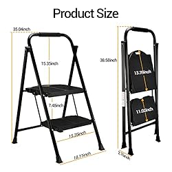 ALPURLAD Step Ladder 600lbs Extra Large & Wide 2