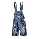 Men’s Plus Size Knee Length Ripped Denim Bib Overalls Shorts www.denim.fit