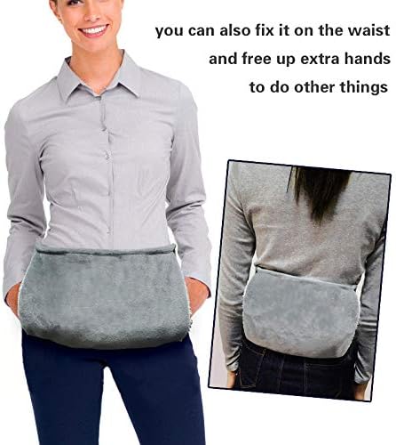 Hot Water Bottle Rubber Warm Hot Water Bag Rubber Hot Water Pouch with Soft Plush Hand Waist Warmer Cover,Hot Water Bag for Neck and Shoulder, Back, Legs,Waist Warm - Image 4
