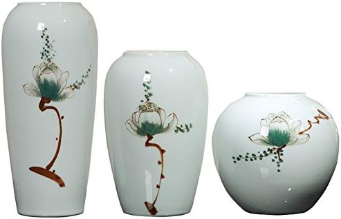 セラミック花瓶デスクトップリビングルームフラワーアレンジメントテレビキャビネットポーチヨーロッパのミニマリストの装飾磁器の装飾3セット Web限定