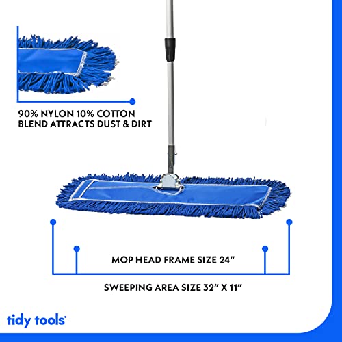 Tidy Tools Commercial Dust Mop & Floor Sweeper, 24 In. Dust Mop For