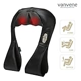 Vanvene Neck & Shoulder Massager--Shiatsu Kneading Massage with Heat--Neck Massage Therapy for Home/Office/Car