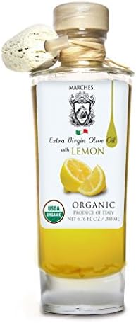 Organic Extra Virgin First Cold Press Olive Oil infused with Lemon 200ml 8.76 fl oz100% Italian
