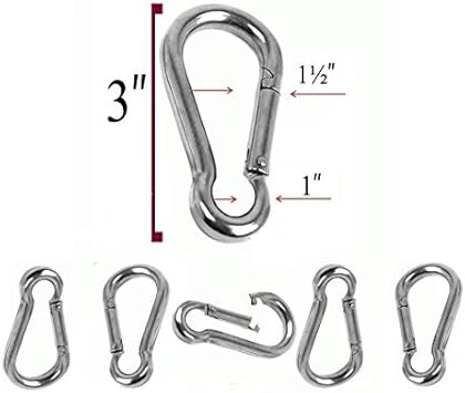 Amazon Co Jp Beautymood 6個亜鉛メッキ鋼カラビナスプリングスナップリンクフック サイズ0 Mm 3 スポーツ アウトドア