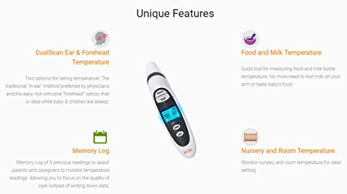MOBI DualScan PRIME Ear & Forehead Thermometer with Food & Bottle Readings