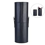 Pretty See Makeup Brush Holder Large Cosmetics Storage Case Organizer for Travel or Daily Use, Black