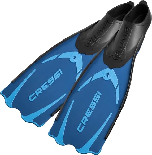 CRESSI Pluma Fins Blau/Hellblau 45/46 Premium Schnorchelflossen Erwachsene Unisex