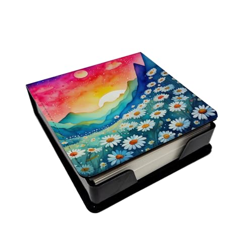 Caroline's Treasures Daisies in Color PU Leather Note Paper Holder with Artist-…