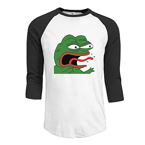 ZULA Men's Unique Raglan T-shirts Pepe The Frog Feels Bad Man Black Size XL