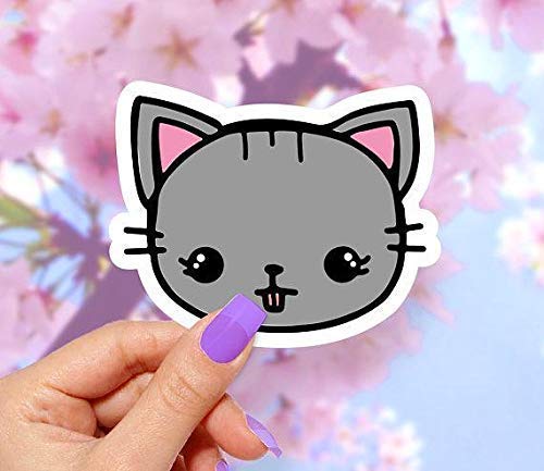 amazoncom cat cute kawaii pastel vinyl sticker handmade