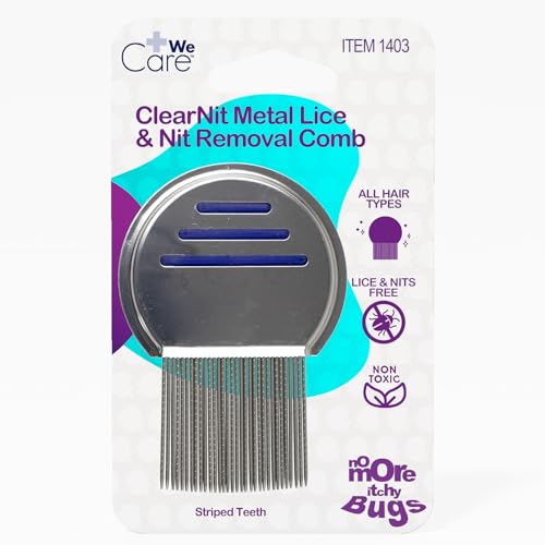Dynarex WeCare ClearNit Metal Lice and Nit Removal Combs with Handle - Lice Nit…
