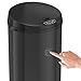 iTouchless 50 Liter / 13 Gallon Sensor Kitchen Trash Can with Odor Filter – Slim Round Black Stainless Steel Automatic Garbage Recycling Bin for Home, Office, Business, Garage