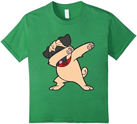 Kids Funny Dabbing Pug T-Shirt for Kids and Adults 12 Grass