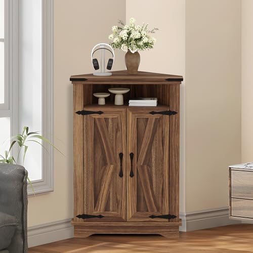 GarveeHome Corner Bathroom Cabinet, Small Corner Cabinet with… at Amazon