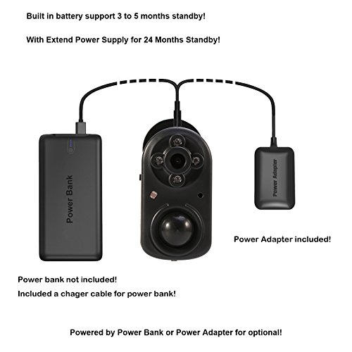 Motion Detection Security Camera,eoqo 1080P PIR Security Camera with Night Vision,Battery Powered Hidden Camera Support 24 Months Standby Time - Thumbnail 3
