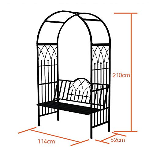 LBSY Rosenbogen aus Metall, mit Bänken, Höhe 6,8 Ft X Breite 3,7 Ft, Kann für Gartenpavillons für Verschiedene… – Bild 3