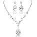 EVER FAITH Wedding Teardrop Necklace Earrings Set CZ Austrian Crystal