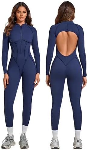 Amazon.com: AEEZO Womens Contour Seams Long Sleeve Padded Workout