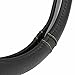 Motor Trend GripDrive Faux Black Leather Steering Wheel Cover for Car Truck Van SUV, Standard 15 inch Size, Beige Accent Stitched Car Steering Wheel Cover Vehicle & Auto Accessories