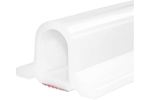 Duzzy 118 Inch Collapsible Shower Threshold Water Dam, Silicone Shower Water Stopper Barrier, Ideal for Wheelchair Accessible, Suitable for Accessibility ADA Handicap Showers Bathroom(9.84 F, White)