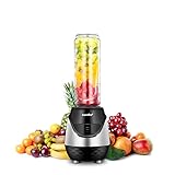 Comfee 250W Personal Blender with 1 x 20 Oz Tritan Sport Bottle and Travel Lid. Mini Portable Smoothie Maker for Smoothies, Shakes, Baby Food and Healthy Drinks (Black)