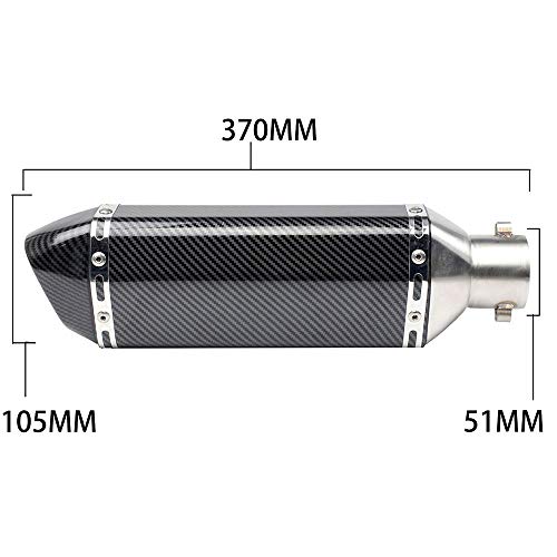 MGOD 1.5-2"Inlet Motor Exhaust Carbon Fiber Muffler with Removable DB Killer for Street/Sport Dirt Bike and Scooters