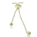 Hoops & Loops Flash Plated Gold Sterling Silver Bead Pull String Adjustable Bracelet