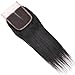 Lanyi 14 inch Brazilian Straight Lace Closure Middle Part Virgin Human Hair Natural Black 1b Handmade 130% Deisity Closure 4x4 Lace