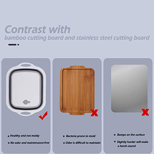 Collapsible Cutting Board, Space Saving 3 in 1 Multifunctional Chopping