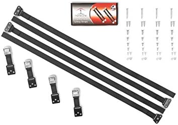4 Pack Heavy Duty TV and Furniture Anti Tip Safety Straps All Metal Parts No Plastic Baby Proof Your Home Great for Dressers Shelving Mirrors Pictures and Other Expensive Housewares by Home One