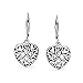 Open Lightweight Clover Flower Filigree Multi Heart Shape Puff Hearts Drop Dangle Earrings For Women Teens Oxidized .925 Sterling Silver Lever back