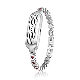 WOCOOL Replacement for Fitbit Flex 2 Jewelry Swarovski Crystals Bangle 316L Metal Bracelet Compatible Flex 2 Bangle (Red 1)