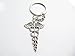 Ancient Silver Caduceus Medical Symbol Keychain