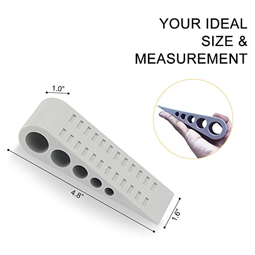 image for Rubber Door Stopper By Paissite, Heavy Duty Door Stop Wedge With Decor