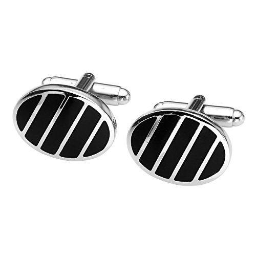 Zysta 4 Pairs Stainless Steel Men's Exquisite GQ Classic Shirts Cufflinks Groom Wedding Gift Business Shirt Cuff Links + Gift Box - Thumbnail 4