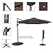 Sundale Outdoor 8.2ft Square Offset Hanging Umbrella Market Patio Umbrella Aluminum Cantilever Pole with Crank Lift, Corss Frame, Polyester Canopy, 360°Rotation, for Garden, Deck, Backyard (Coffee)