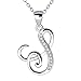 YFN S925 Sterling Silver Cubic Zirconia 26 Letters Alphabet Pendant Necklace (Alphabet S)